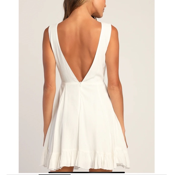Lulus Endlessly Enticing White Embroidered Babydoll Mini Dress S - Picture 5 of 11